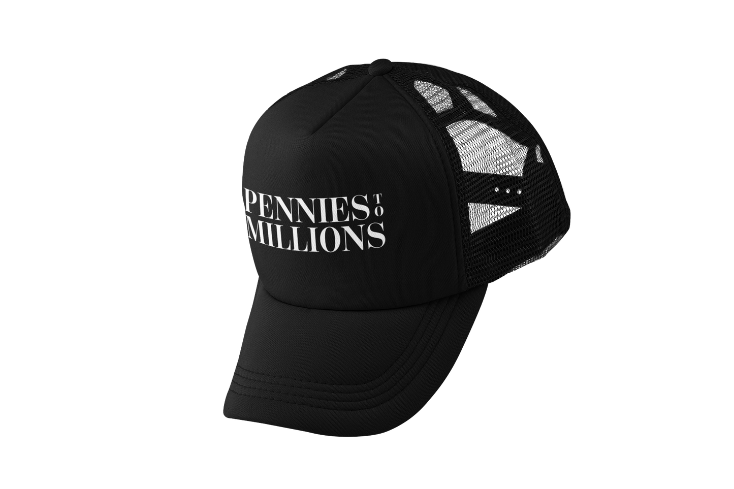 Pennies To Millions - Trucker Hat Black